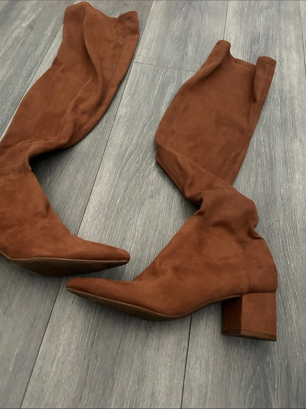 Women’s Brown Over-the-Knee Block Heel Boots